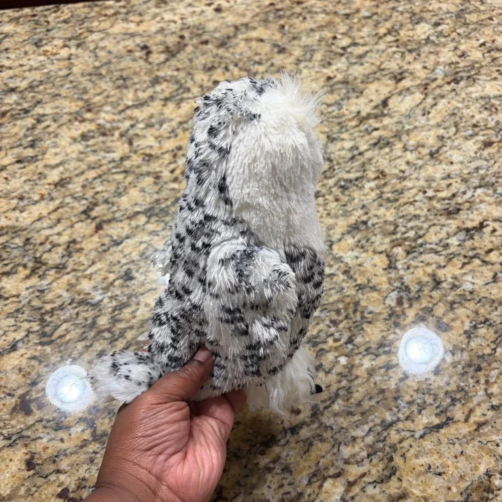 Webkinz Snowy Owl Plush Ganz HM347 White Black Speckled Bird Stuffed Animal 9.5